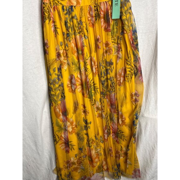NWT Candalite Petite PXL Floral Yellow Halter Maxi Polyester Spring Summer Dress - Picture 4 of 16